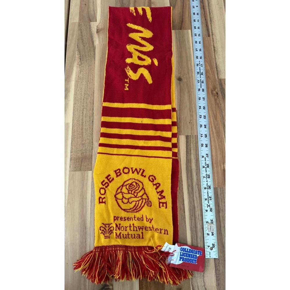 Taco‎ Bell Live Mas Rose Bowl Game Scarf Red Yellow Knit Fringe Collegiate